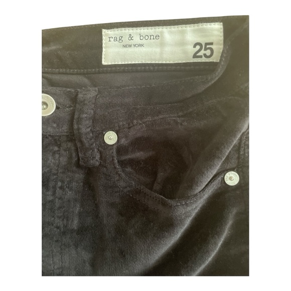 rag & bone Black Velvet Skinny Jeans | Size 25 | Luxe Designer Denim - Picture 3 of 3